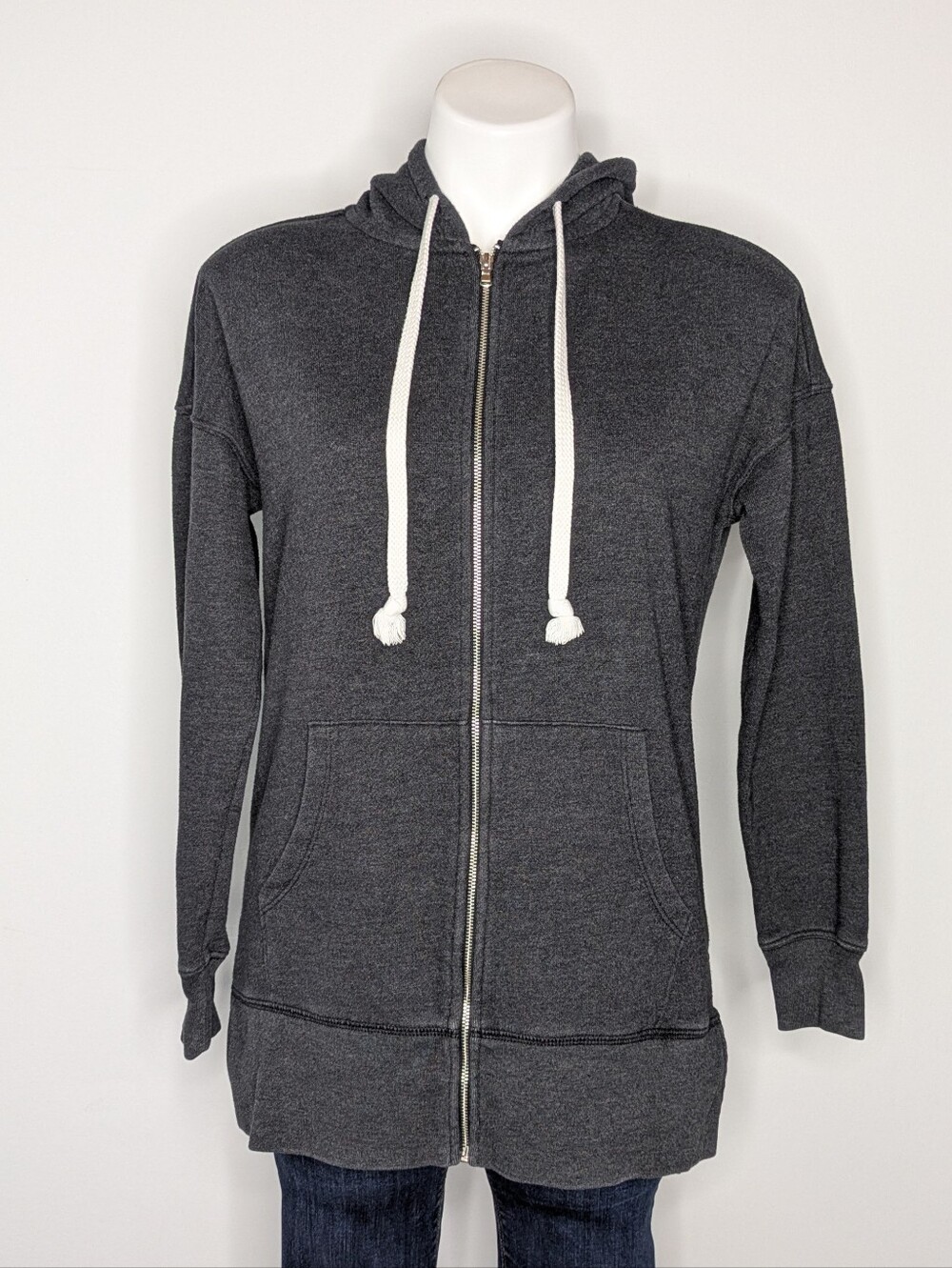 Aerie Grey Long Sleeve Cotton Blend Zip Up Hoodie XS